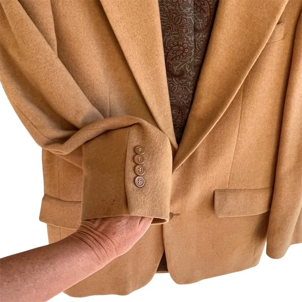 Vintage Lord & Taylor Bill Blass Camel Hair Suit Jacket Blazer Old Money Preppy